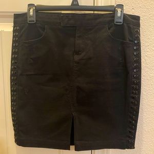 Armani Exchange Black Denim Studded Skirt